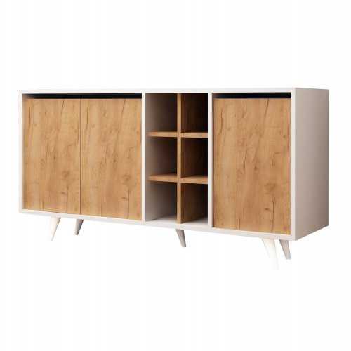 BUFFETS AUS NUSSBAUM UND WEISSEM MELAMIN 140x40x86cm