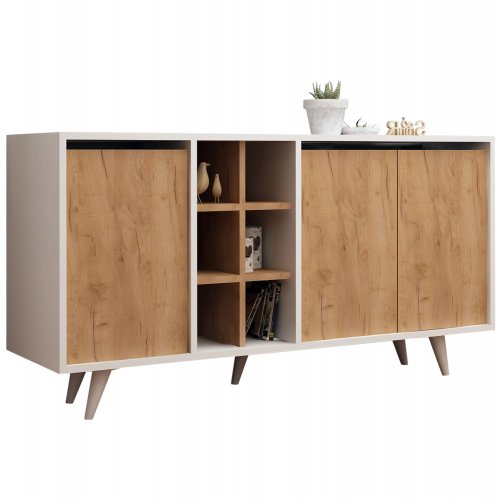 BUFFETS AUS NUSSBAUM UND WEISSEM MELAMIN 140x40x86cm