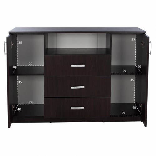 BUFFET MIT 2 SCHRÄNKEN UND 3 SCHUBLADEN IN WENGE 120X45X85 cm