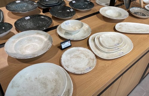 Plate deep "Bonna Nacrous Matt" 26cm 6 set white beige