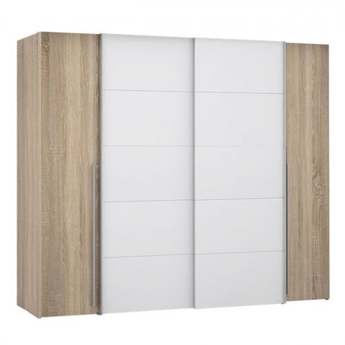 SCHRANK MIT 4 TÜREN (2 SCHIEBER-2 FEST) LOIS WW2369.02 SONAMA WEISS 271X62X210cm