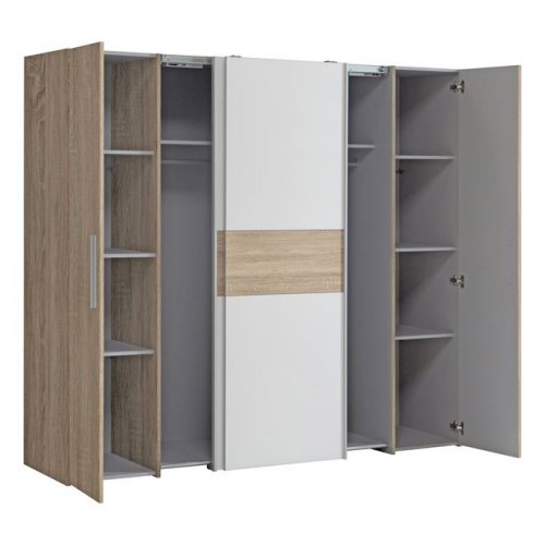 SCHRANK MIT 4 TÜREN (2 SCHIEBER-2 FEST) LOIS WW2369.02 SONAMA WEISS 271X62X210cm