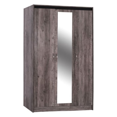 Wardrobe Jacintha 3 doors with mirror 120 x 53 x 190.5 cm