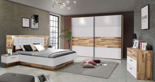 Schiebeschrank SEREN in natürlich weiß 220x55x210 cm
