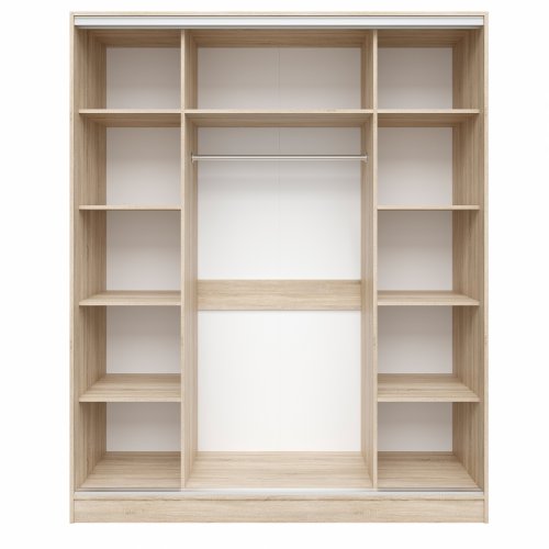 MELAMIN-SCHIEBESCHRANK ADLER SONAMA MIT 3-FLÜGELIGEM SPIEGEL WW2461.01 183x60x220 cm
