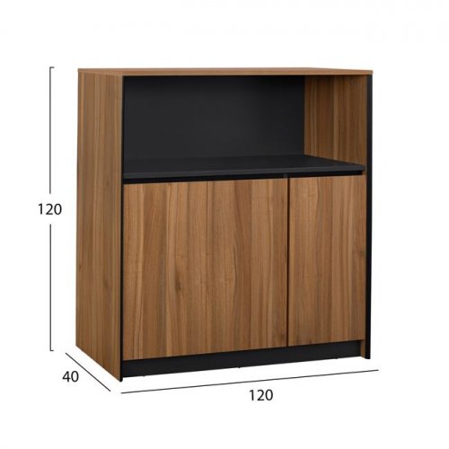 Professional office cabinet in honey oak and gray tones