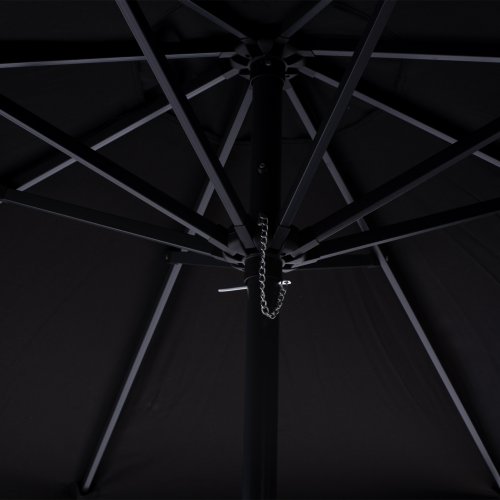 PARASOL "DARWIN" 2.35M IN GRAY WITH BLACK ACRYLIC CLOTH