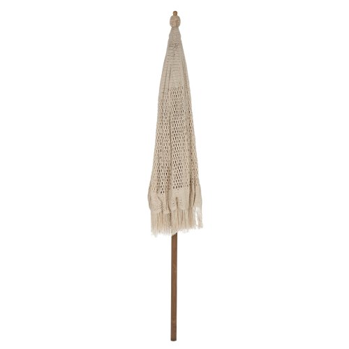 Parasol with ecru macrame φ250 cm in beige
