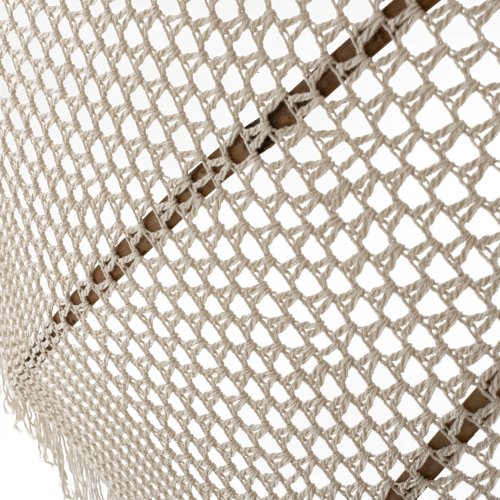 Parasol with ecru macrame φ250 cm in beige