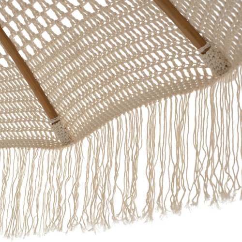 Parasol with ecru macrame φ250 cm in beige