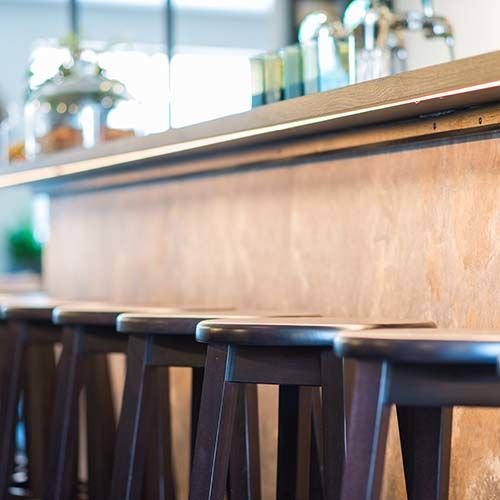 "Oude IJssel" bar stool made of wood