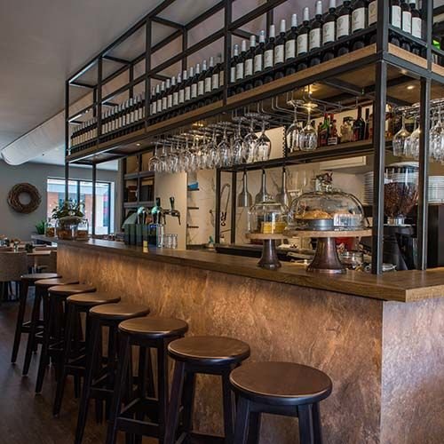 "Oude IJssel" bar stool made of wood