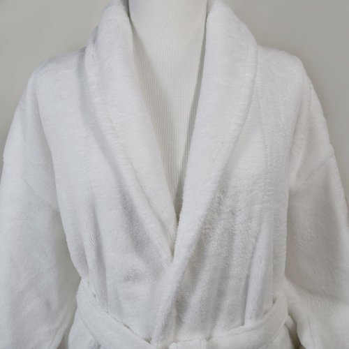 Velours-Bademantel mit Polycotton-Kragen 400gr