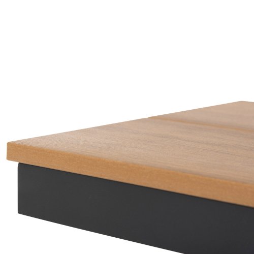 ALUMINIUMBANK ANTHRAZIT- POLYWOOD-SITZ IN NATURHOLZFARBE 220x36x44,5Hcm