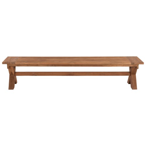 AUSSENBANK RECYCELTES TEAKHOLZ IN NATÜRLICHER FARBE 220x40x45cm