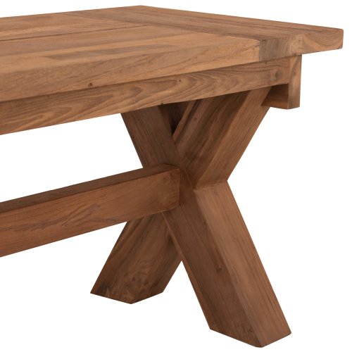 AUSSENBANK RECYCELTES TEAKHOLZ IN NATÜRLICHER FARBE 220x40x45cm