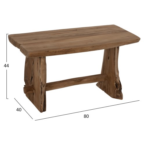 ΠΑΓΚΑΚΙ ΑΠΟ ΜΑΣΙΦ ΞΥΛΟ TIK ΦΥΣΙΚΟ 80X40X44 εκ.