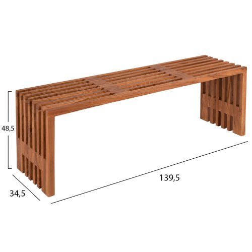 BANK MASSIVES TEAKHOLZ 139,5x34,5x48,5Hcm