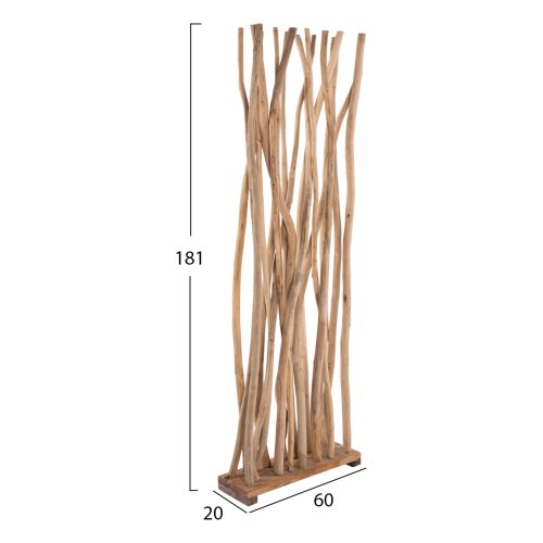 ΠΑΡΑΒΑΝ ΑΠΟ ΜΑΣΙΦ ΞΥΛΟ ΤEAK ΦΥΣΙΚΟ 60x20x181 ΕΚ.