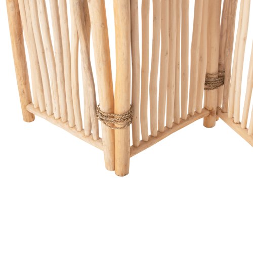 BILDSCHIRM MIT 5 BLÄTTERN ZENDOR TEAK-ZWEIGE IN NATURAL 216-275x180cm