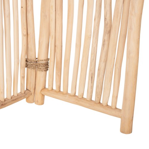 BILDSCHIRM MIT 5 BLÄTTERN ZENDOR TEAK-ZWEIGE IN NATURAL 216-275x180cm
