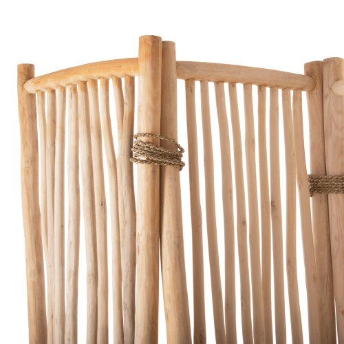 BILDSCHIRM MIT 5 BLÄTTERN ZENDOR TEAK-ZWEIGE IN NATURAL 216-275x180cm