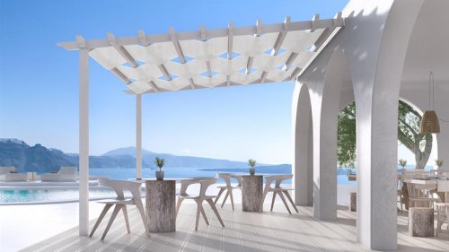Pergola with a sail wave Aluminium