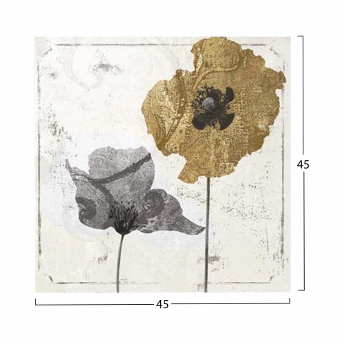 Wand Dekoration "Golden Flower" 45Χ3X45 cm