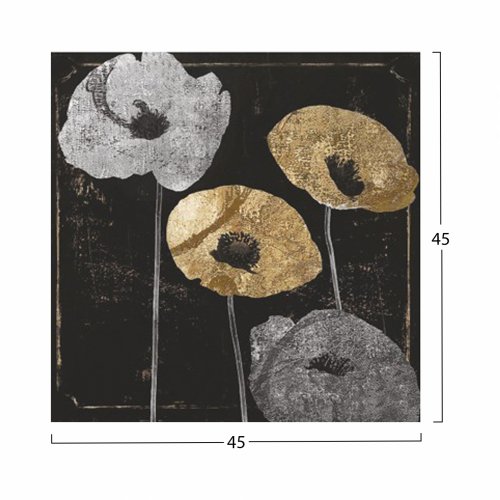 ΠΙΝΑΚΑΣ ΚΑΜΒΑΣ GOLDEN FLOWERS 45Χ3X45 εκ.
