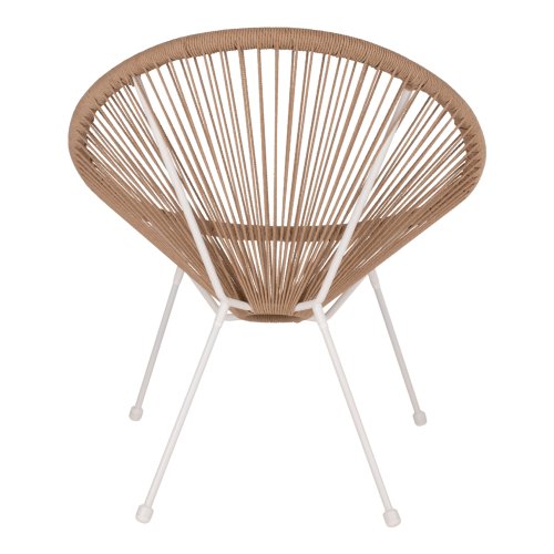 SESSEL ACAPULCO NEST-TYP WEISSES METALL & RATTAN NATUR 70x73x79 cm