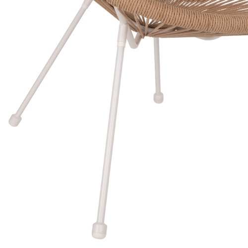 SESSEL ACAPULCO NEST-TYP WEISSES METALL & RATTAN NATUR 70x73x79 cm