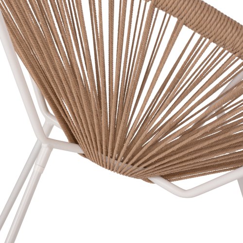 SESSEL ACAPULCO NEST-TYP WEISSES METALL & RATTAN NATUR 70x73x79 cm