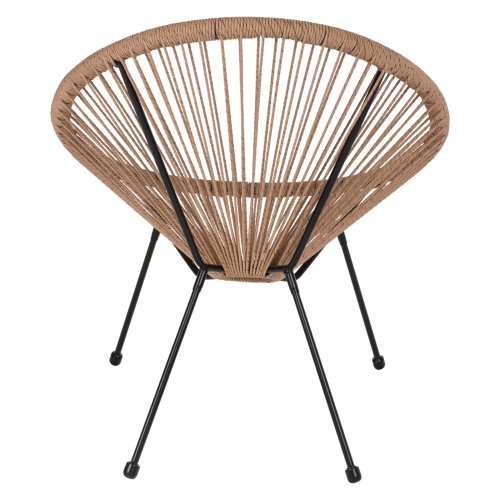 ACAPULCO SESSEL T. FOLIA SCHWARZES METALL MIT GEDREHTEM GEWEBE 70x73x79 cm