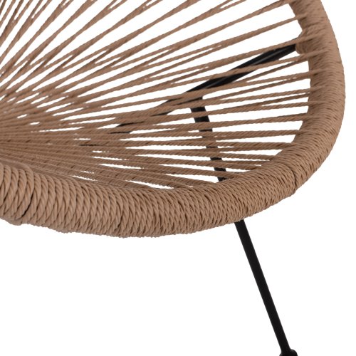 ACAPULCO SESSEL T. FOLIA SCHWARZES METALL MIT GEDREHTEM GEWEBE 70x73x79 cm