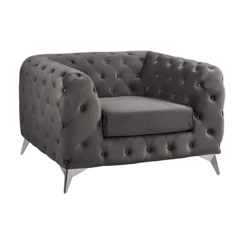 Sessel ALBERT mit Samt | In Grau
