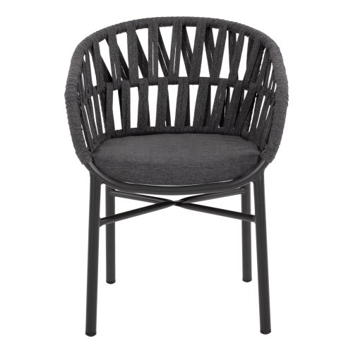 SESSEL ALUMINIUM ΙΝ ANTHRAZIT MIT ANTHRAZIT-FARBENDEM SEIL 58x57x78 cm