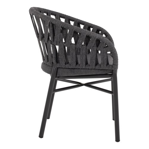 SESSEL ALUMINIUM ΙΝ ANTHRAZIT MIT ANTHRAZIT-FARBENDEM SEIL 58x57x78 cm