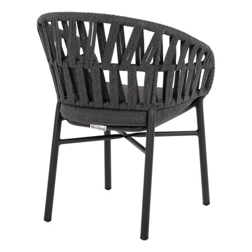 SESSEL ALUMINIUM ΙΝ ANTHRAZIT MIT ANTHRAZIT-FARBENDEM SEIL 58x57x78 cm
