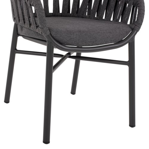 SESSEL ALUMINIUM ΙΝ ANTHRAZIT MIT ANTHRAZIT-FARBENDEM SEIL 58x57x78 cm