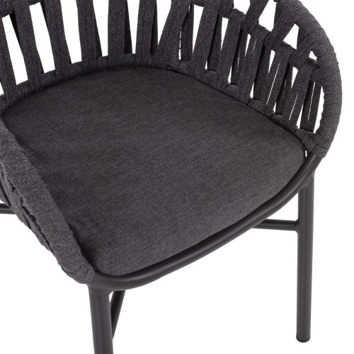 SESSEL ALUMINIUM ΙΝ ANTHRAZIT MIT ANTHRAZIT-FARBENDEM SEIL 58x57x78 cm