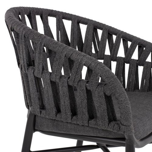 SESSEL ALUMINIUM ΙΝ ANTHRAZIT MIT ANTHRAZIT-FARBENDEM SEIL 58x57x78 cm