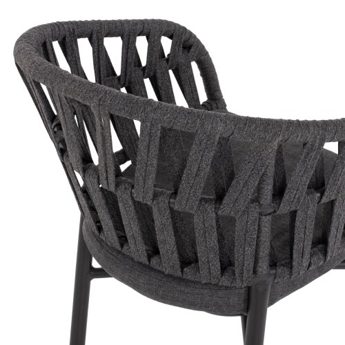 SESSEL ALUMINIUM ΙΝ ANTHRAZIT MIT ANTHRAZIT-FARBENDEM SEIL 58x57x78 cm