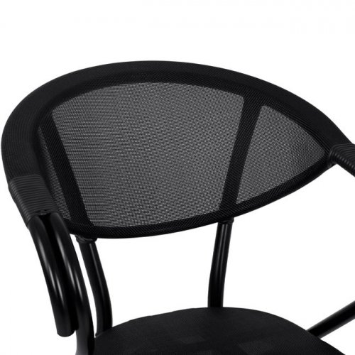 Aluminium Sessel "Delphi" im Bambus Look in schwarz mit Textilene 59x60x82 cm