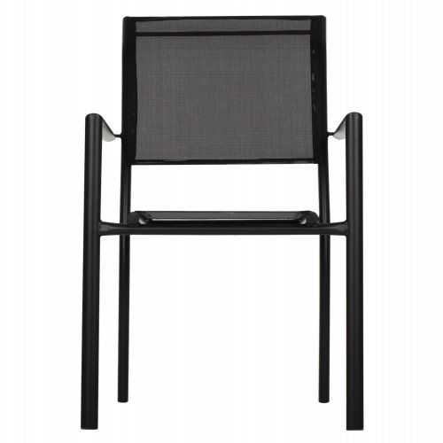 ARMCHAIR ALUMINUM FEDAN BLACK WITH BLACK TEXTLINE FABRIC 55.5x67.5x86cm