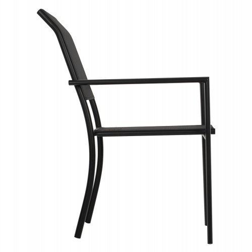 ARMCHAIR ALUMINUM FEDAN BLACK WITH BLACK TEXTLINE FABRIC 55.5x67.5x86cm