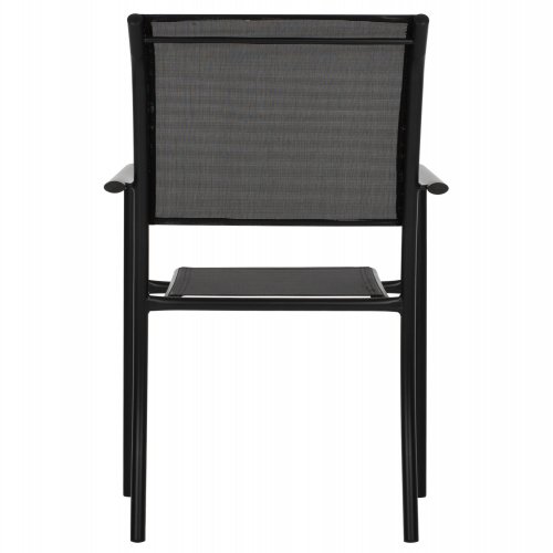 ARMCHAIR ALUMINUM FEDAN BLACK WITH BLACK TEXTLINE FABRIC 55.5x67.5x86cm