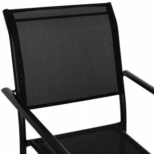 ARMCHAIR ALUMINUM FEDAN BLACK WITH BLACK TEXTLINE FABRIC 55.5x67.5x86cm