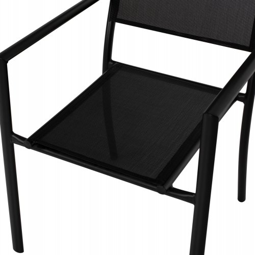 ARMCHAIR ALUMINUM FEDAN BLACK WITH BLACK TEXTLINE FABRIC 55.5x67.5x86cm
