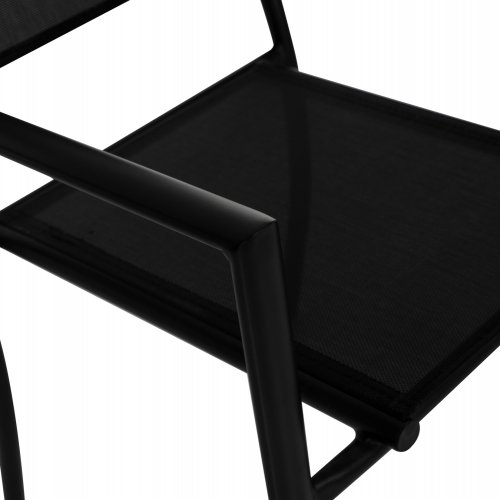 ARMCHAIR ALUMINUM FEDAN BLACK WITH BLACK TEXTLINE FABRIC 55.5x67.5x86cm