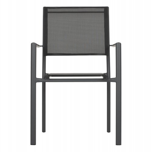 ALUMINIUM-SESSEL "FEDAN" GRAU MIT TEXTLINIE GRAU 55,5X67,5X86 cm